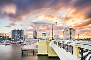 West Palm Beach, Florida, USA skyline on the Intracoastal Waterway photo