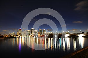 West Palm Beach Skyline at night photo