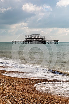 West Pier and the Beach at Brighton