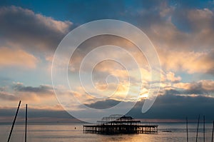 The West Pier at sunset in Brighton