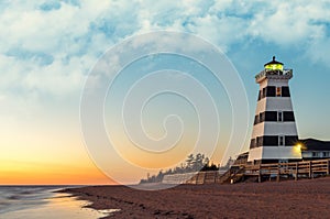 West Point Lighthouse at Sunset