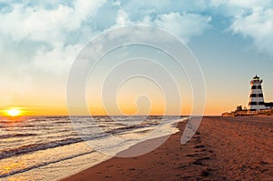 West Point Lighthouse at Sunset