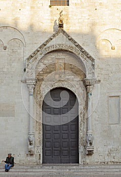 West portal of pontifical Basilica di San Nicola (Basilica of Saint Nicholas) in  Bar