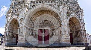 West portals of the Cathedral Basilica of Our Lady of Amiens in France