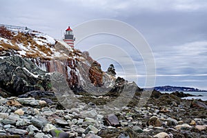West Quoddy Head Light,  Lubec, Maine, is the easternmost point of the contiguous United States