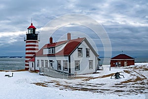 West Quoddy Head Light,  Lubec, Maine, is the easternmost point of the contiguous United States