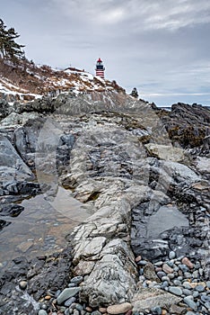 West Quoddy Head Light,  Lubec, Maine, is the easternmost point of the contiguous United States