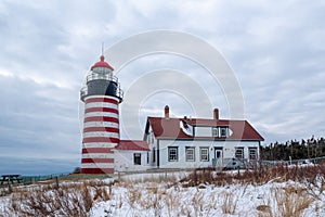 West Quoddy Head Light, Lubec, Maine, is the easternmost point of the contiguous United States