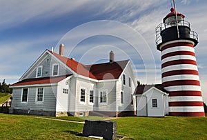 West Quoddy Head Lighthouse, Maine. USA