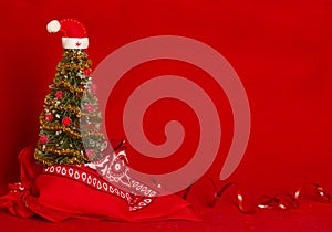 West Red Christmas card background with cowboy bandanna