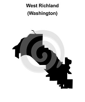 West Richland outline map