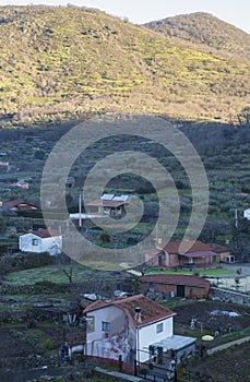 West riverside Hervas, Ambroz Valley village. Caceres, Spain