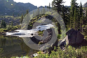 West Sayan, Ergaki, Azure lake in summer