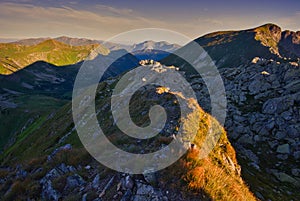 West Tatras from Hladky Stit mountain in High Tatras