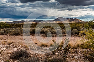 West Texas Landscape of Desert Area with Hills.