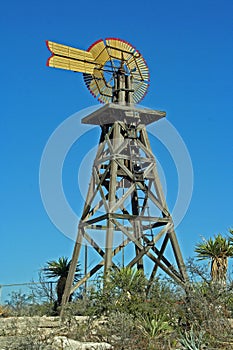 West Texas wooden windmill in the Big Bend area