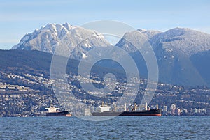 West Vancouver, Coast Mountains, Freighters