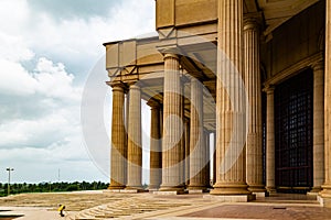 The many columns of the West view of the Basilica of Our Lady of Peace Yamoussoukro Ivory Coast photo