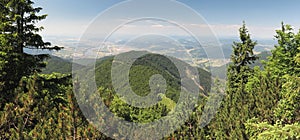 West view from Suchy hill hillside in Mala Fatra mountains