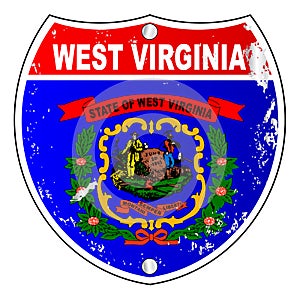 West Virginia Flag Icons As Interstate Sign