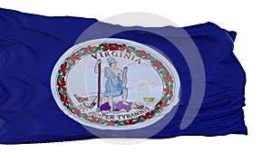 West Virginia Flag isolated on white background. 3d illustration