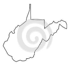 West Virginia map outline vector illustartion