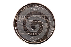 West Virginia New River Gorge US Quarter Coin Tails