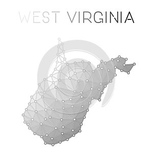 West Virginia polygonal vector map.