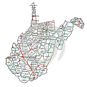 West Virginia road and highway map.