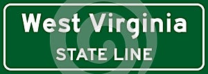 West Virginia state line road sign