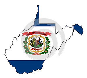 West Virginia State Outline Map and Flag