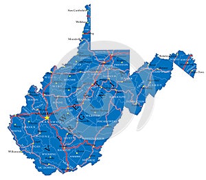 West Virginia state political map