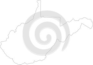 West Virginia United States of America outline map
