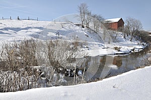 West Virginia Winter Red Barn