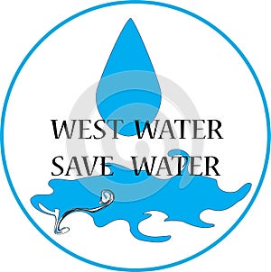 West water save water round icon IMAGE
