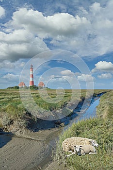 Westerhever Lighthouse,North Frisia,Germany