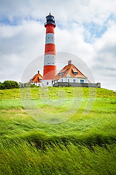 Westerheversand lighthouse, North Sea, Schleswig-Holstein, Germany