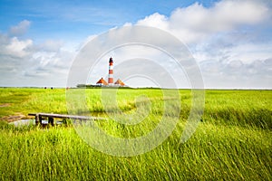 Westerheversand lighthouse, North Sea, Schleswig-Holstein, Germany