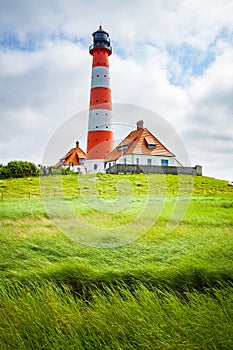Westerheversand lighthouse, North Sea, Schleswig-Holstein, Germany photo