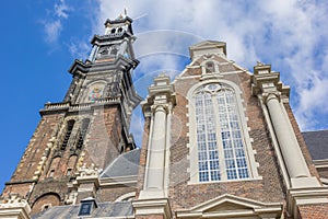 Westerkerk church in the historical center of Amsterdam