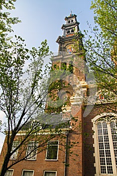 Westerkerk church Tower in Amsterdam