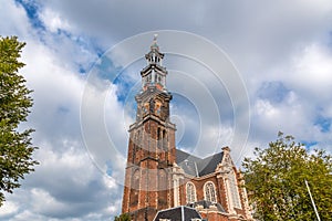 The Westerkerk, a reformed church within Dutch Protestant Calvinism in Amsterdam, Netherlands