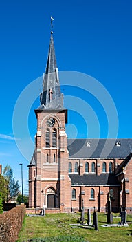 Westerlo, Flanders, Belgium - Blue sign of the city of Westerlo, twinned with Ottersweier, Oirschot and Westerlo N.Y