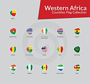 Western Africa Countries Flag icon collection