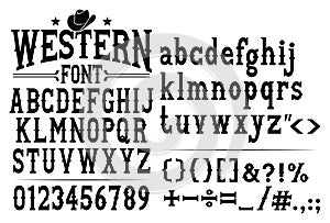 Western alphabet letters font