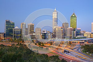 Western Australia Perth Skyline at Twilight