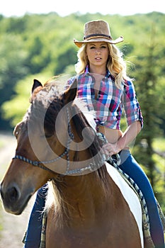 Western beauty on horse