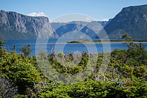 Western Brook Pond in Gros Morne National Park in Newfoundland