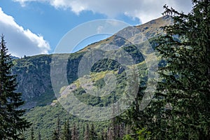 Western carpathian mountain panorama in clear day