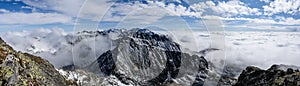 Mountain tops in winter covered in snow